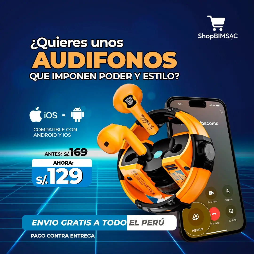 AUDÍFONOS BLUETOOTH TRANSFORMES  BUMBLEBEE