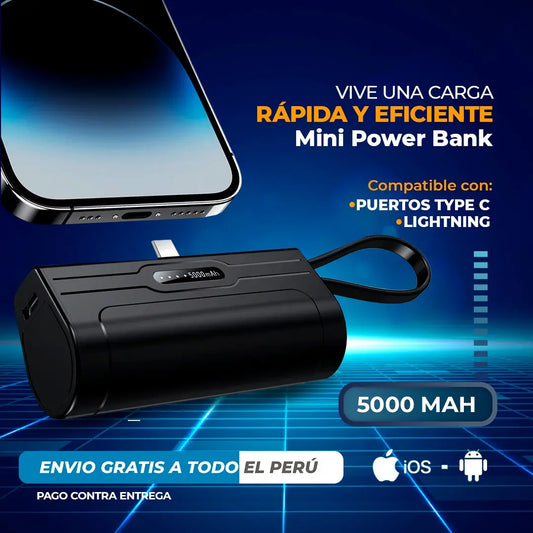 MINI POWER BANK  2 EN 1 + GARANTIA + ENVIO GRATIS