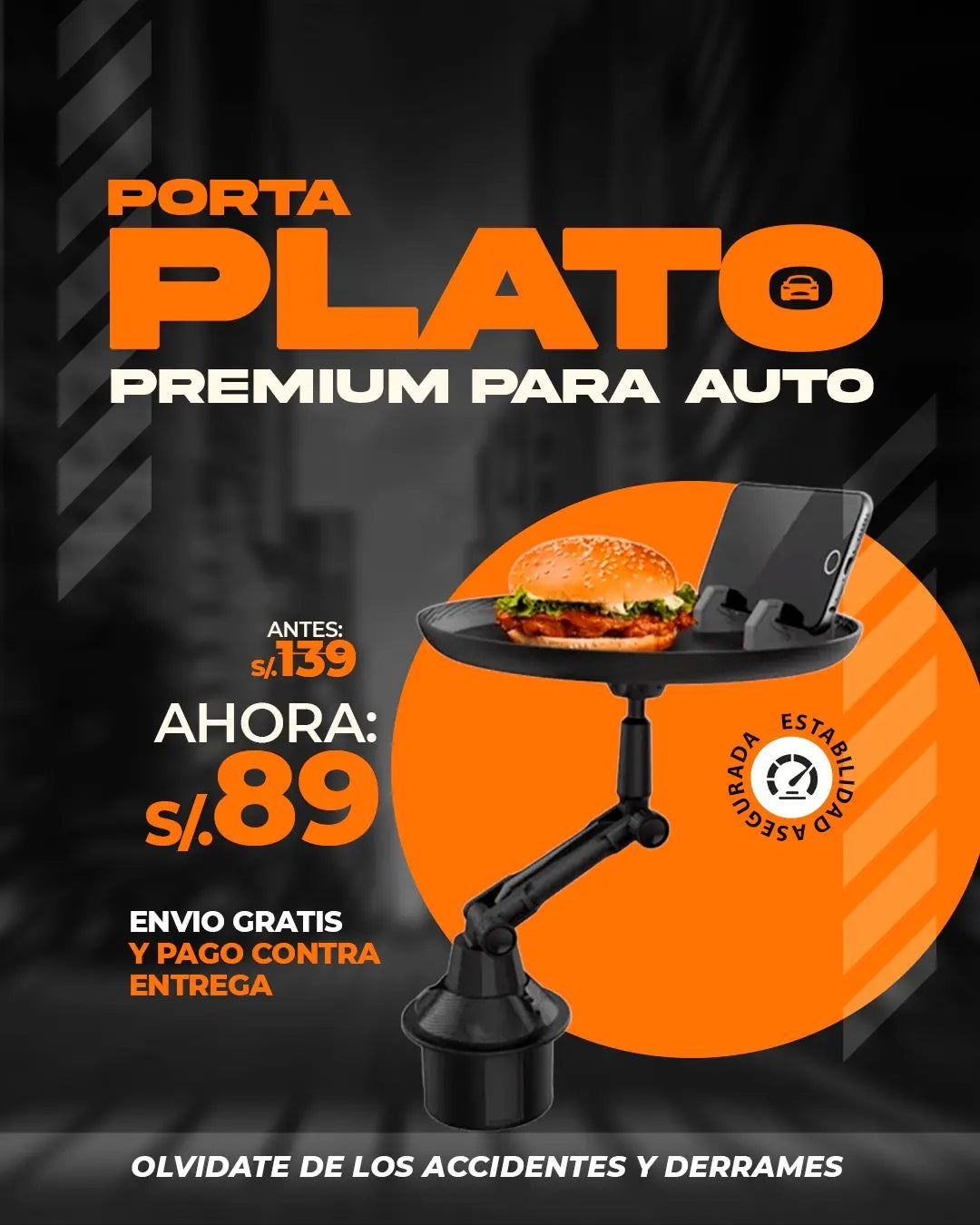 PORTA PLATO PREMIUM 360° PARA AUTO