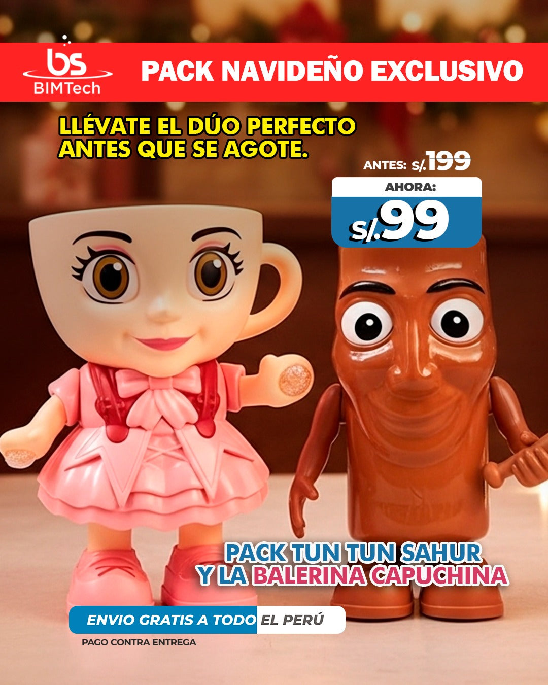 PACK TUNGTUNG SAHUR Y VALERINA CAPUCHIA 🎁 El Pack Perfecto para Regalar en Navidad