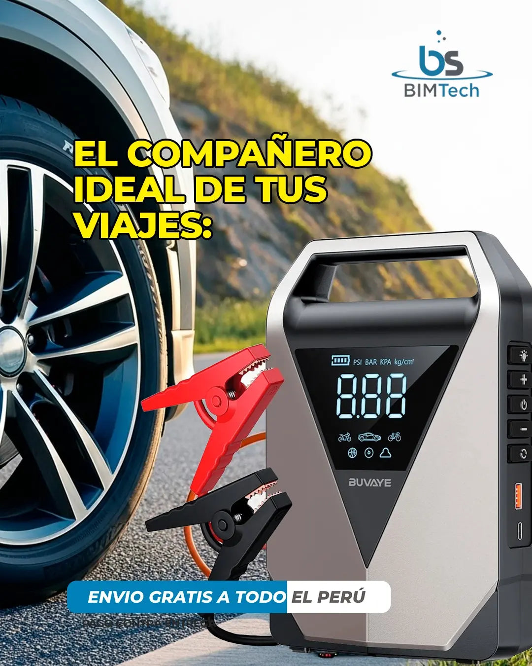 ARRANCADOR  DE BATERIA 4 EN 1 DE 10000 mHa |✅ GARANTÍA 1 AÑO | 🛡️ COMPRA 100% PROTEGIDA