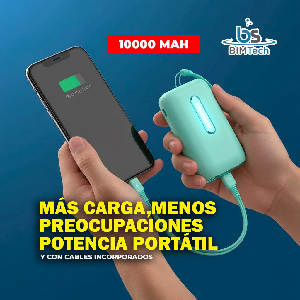 MINI POWER BANK 10000 MAH + MÁS POTENCIA . MENOS CABLES.TODO CONTIGO 🔋✨